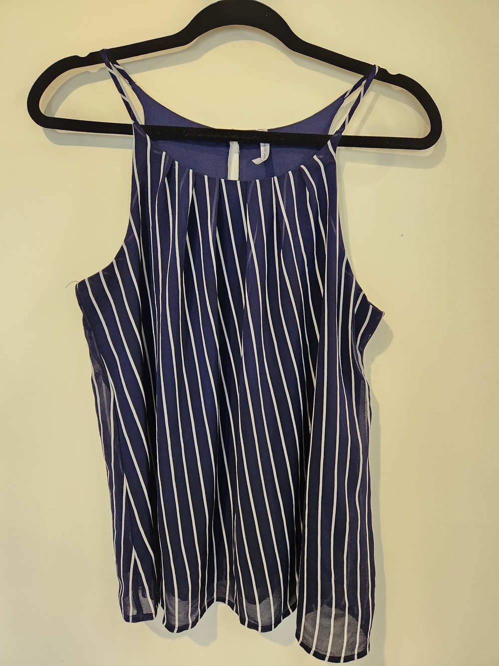 DNA couture Navy and White Striped Spaghetti-Strap Camisole